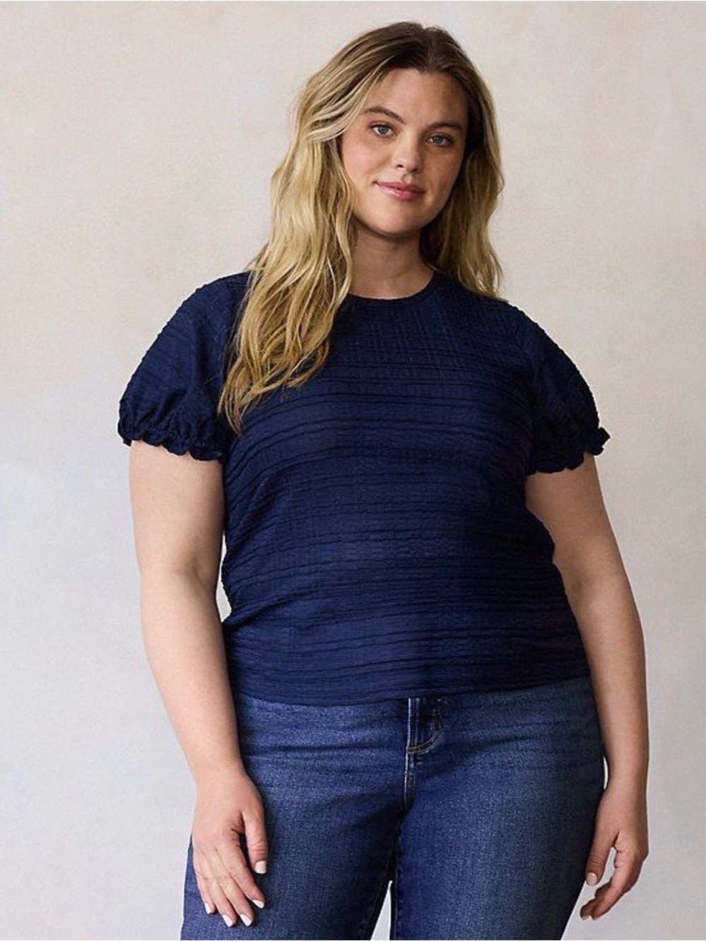 NEW…LC Lauren Conrad Textured Navy Top